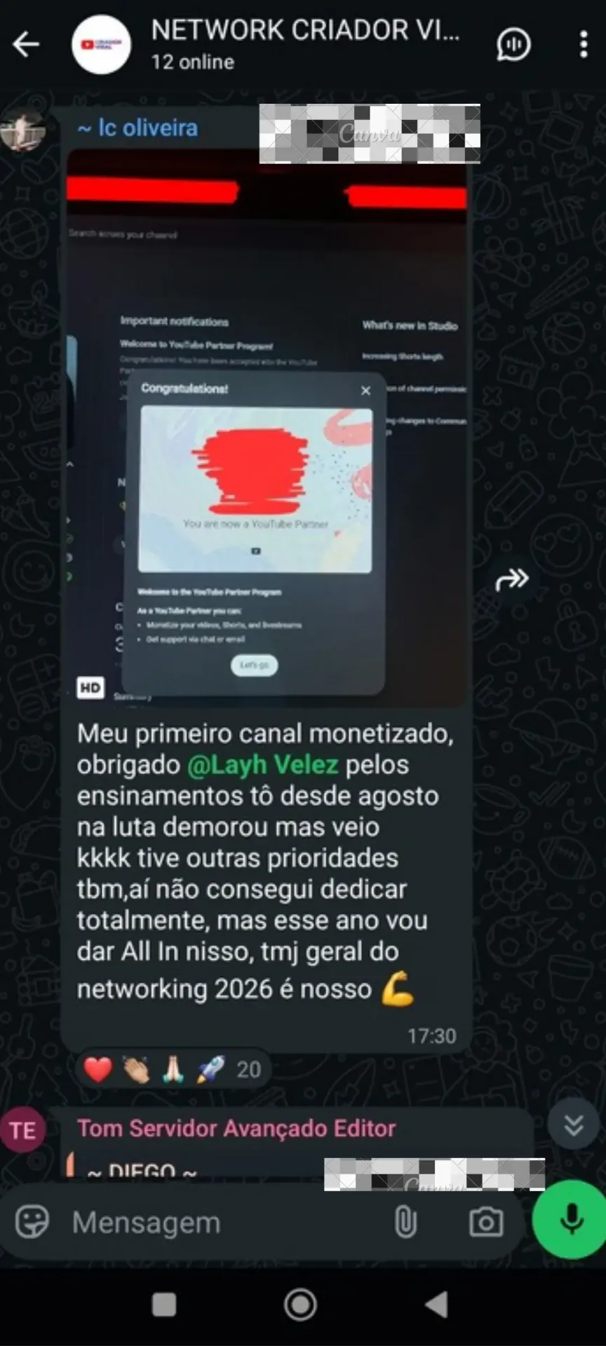 Prova social — resultado aluno Código Dark