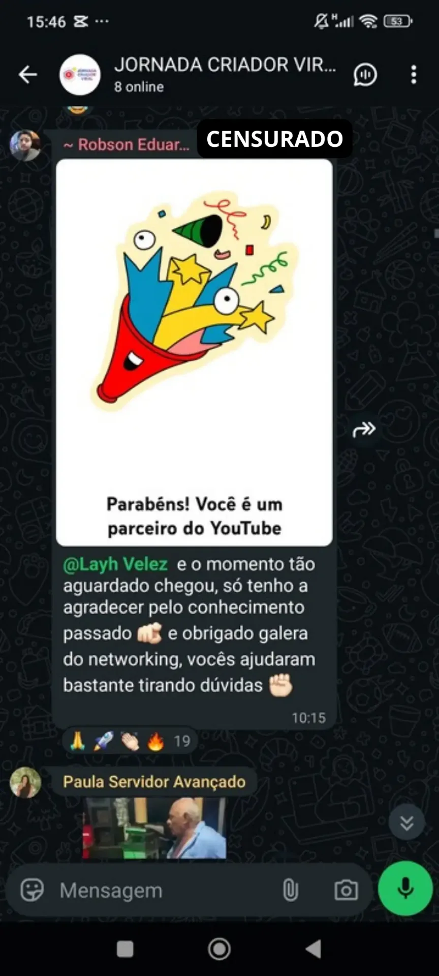 Prova social — resultado aluno Código Dark
