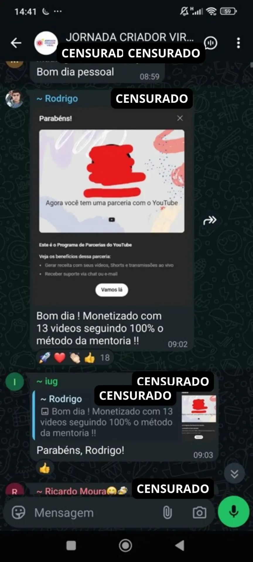 Prova social — resultado aluno Código Dark